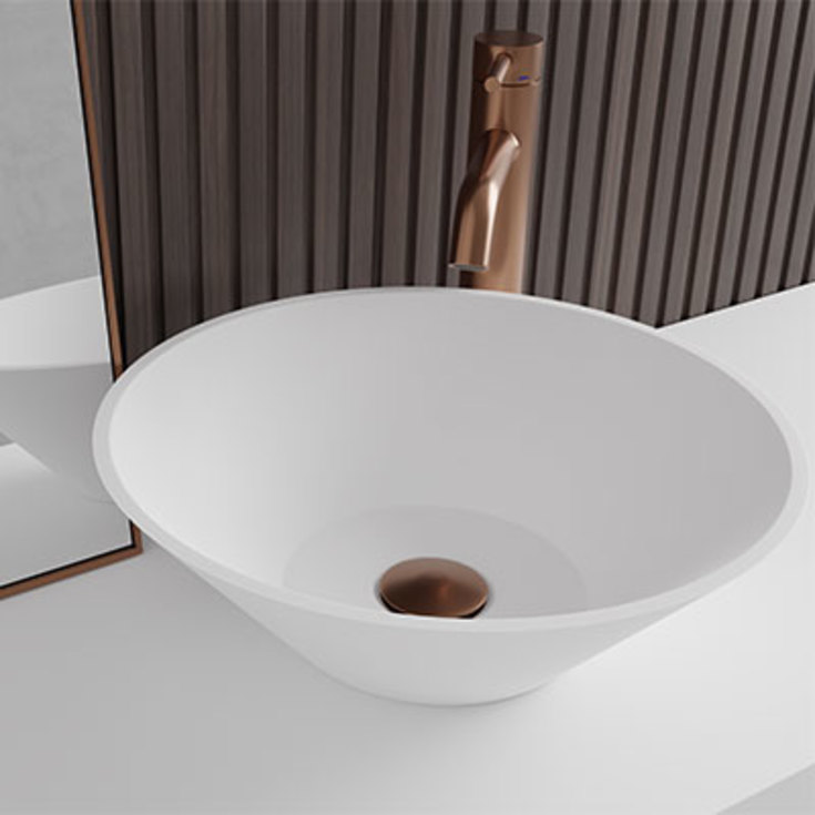 Scandtap Wave High håndvaskarmatur, børstet kobber