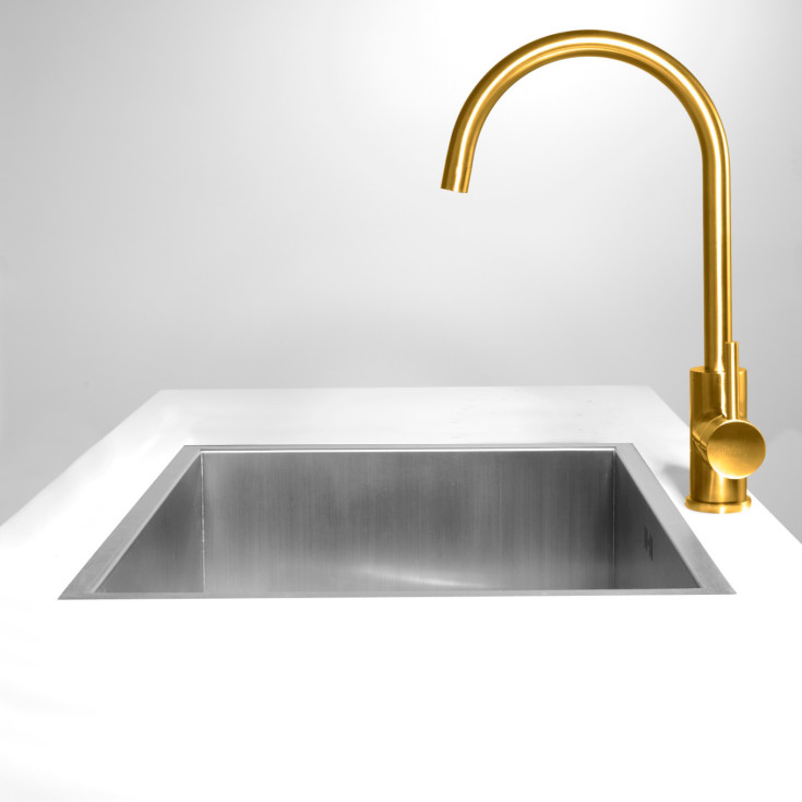 Scandtap Curve køkkenarmatur, børstet messing