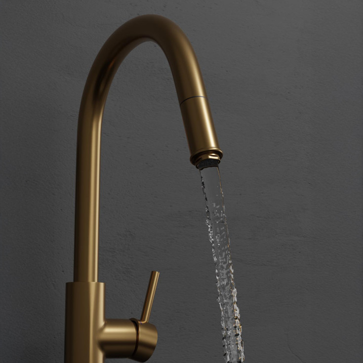 Scandtap Access køkkenarmatur, udtrækstud,  børstet messing