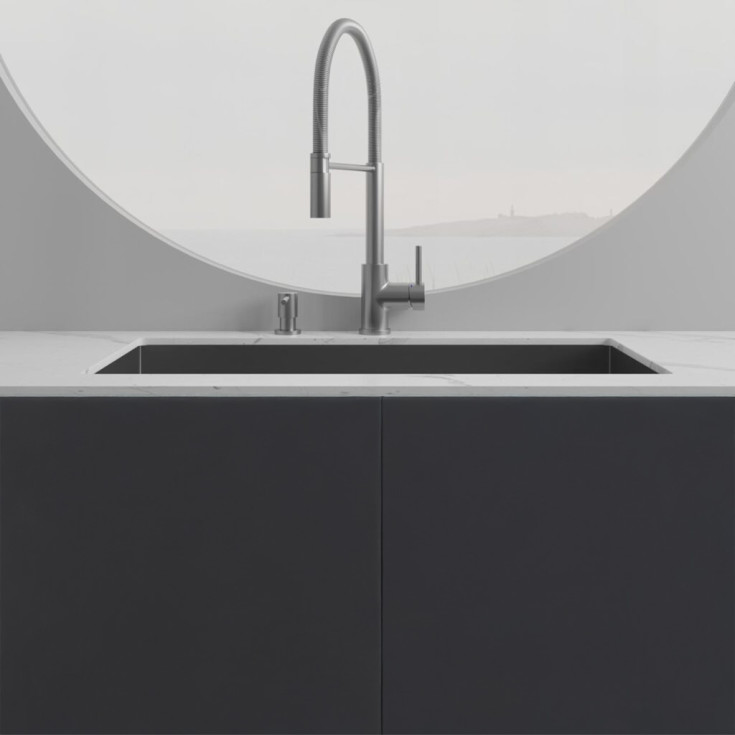 Scandtap Pro køkkenarmatur, udtrækstud, børstet stål