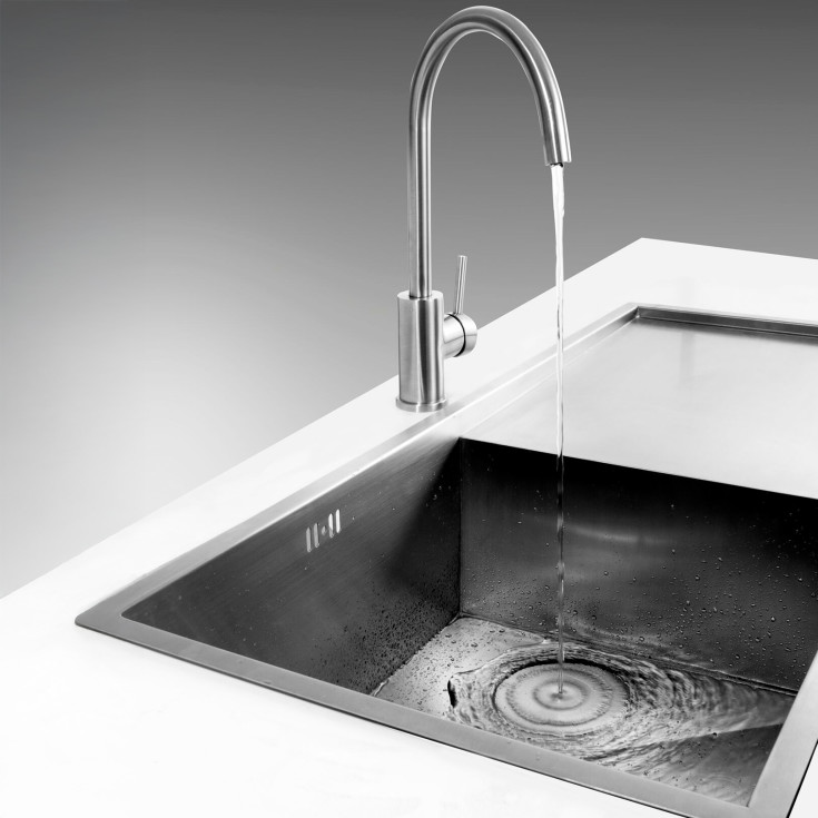 Scandtap Curve køkkenarmatur, børstet stål