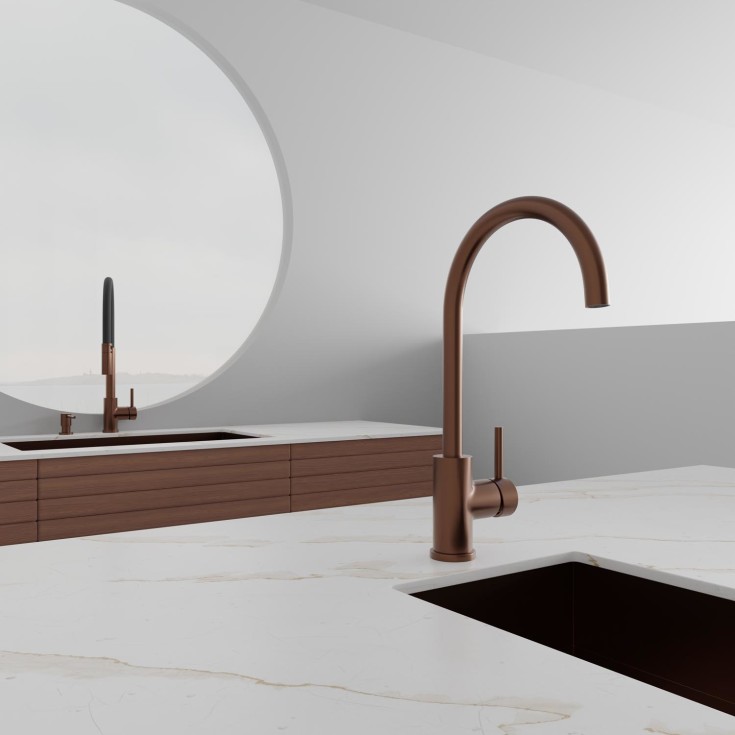 Scandtap Curve køkkenarmatur, børstet kobber