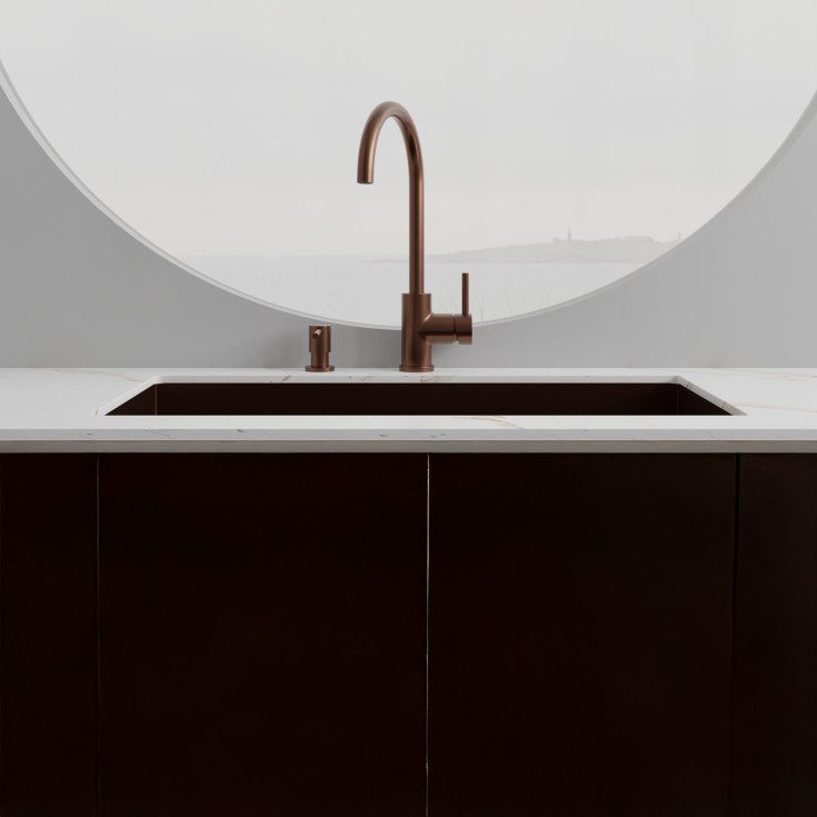 Scandtap Curve køkkenarmatur, børstet kobber