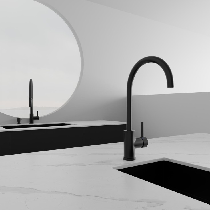 Scandtap Curve køkkenarmatur, børstet sort