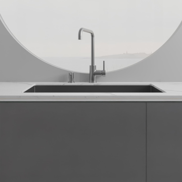 Scandtap Square køkkenarmatur, børstet stål