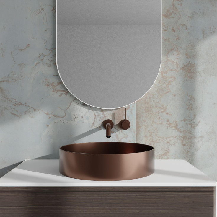 Scandtap Rare R håndvask, Ø37,5 cm, børstet kobber