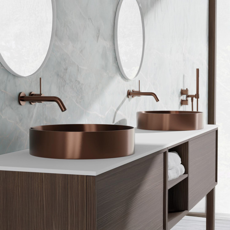 Scandtap Steel Rare R toppmontert servant, Ø375 mm, amber