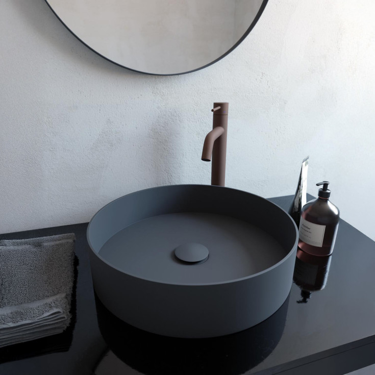 Scandtap Rare R håndvask, Ø37,5 cm, mat grå