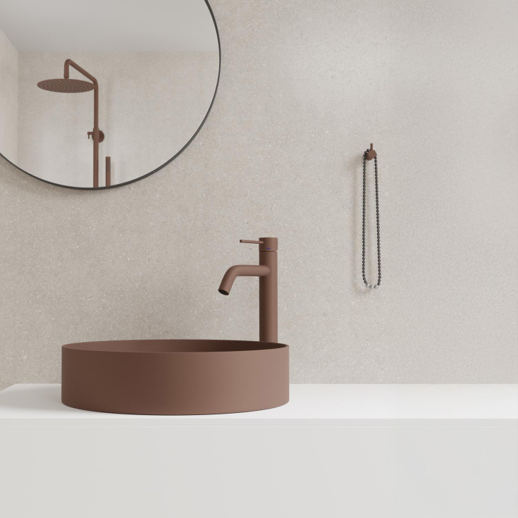 Scandtap Rare R håndvask, Ø37,5 cm, mat brun