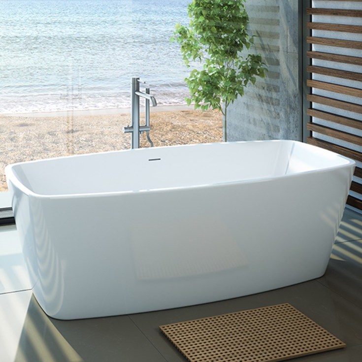 Strømberg Ligro fritstående kar/bruserbatteri, krom