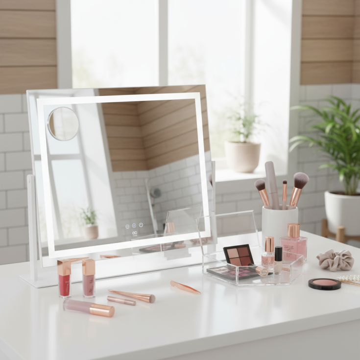 Wilfa EC Sparkle MI1W-D58 makeup spejl med lys, 64x50,3 cm, hvid