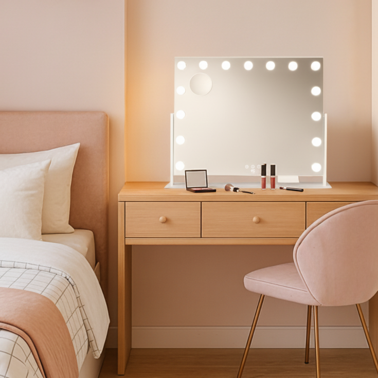 Wilfa EC Star MI2W-D58 makeup spejl med lys, 64x50,3 cm, hvid