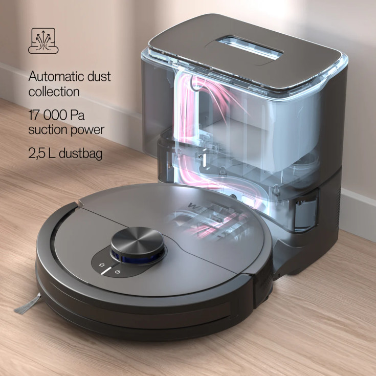 Wilfa Innobot RVC-B4LIN+ robotstøvsuger, gulvvask, 4000 PA, sort