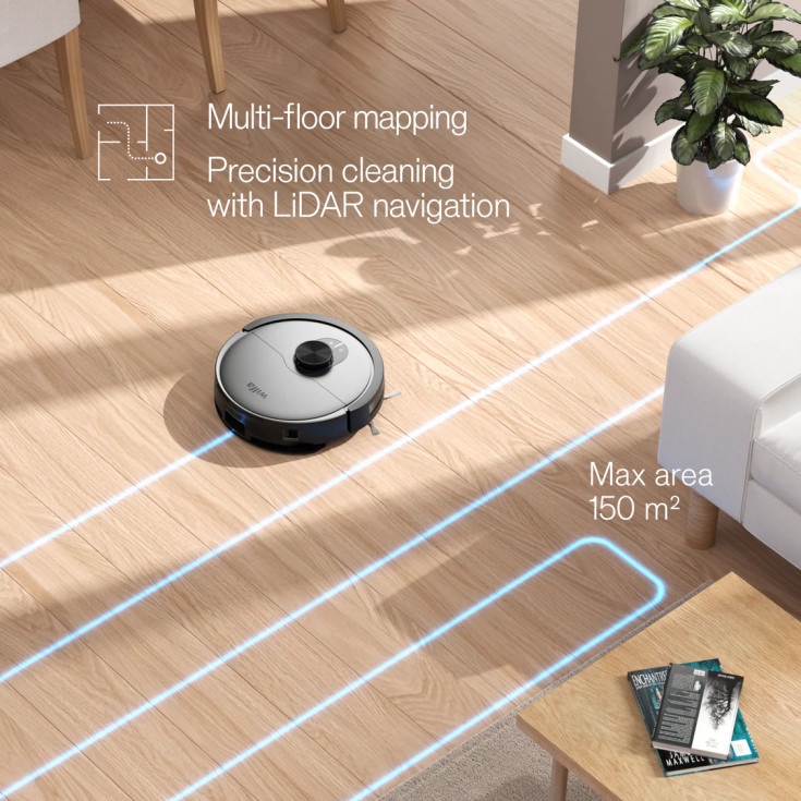 Wilfa Innobot RVC-B4LIN+ robotstøvsuger, gulvvask, 4000 PA, sort