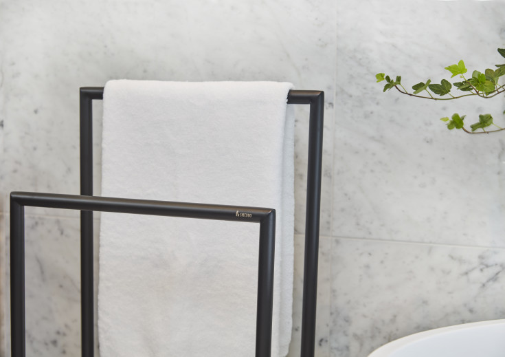 Smedbo håndklædeholde, dobbelt, sort