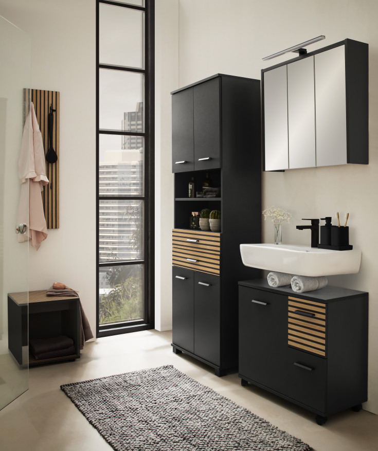 Beslagsboden Satin Square sæbeskål, sort