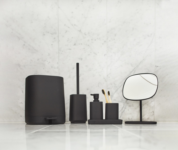 Beslagsboden Satin Square sæbeskål, sort