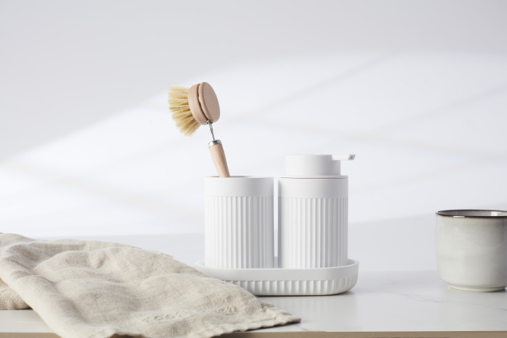 Beslagsboden Satin Square sæbeskål, hvid