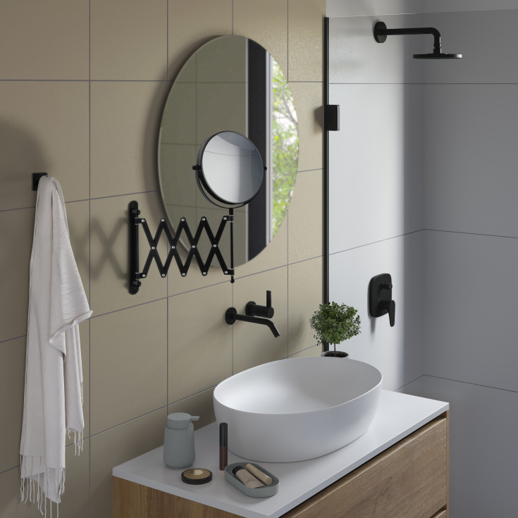 Beslagsboden Glow makeup spejl, sort