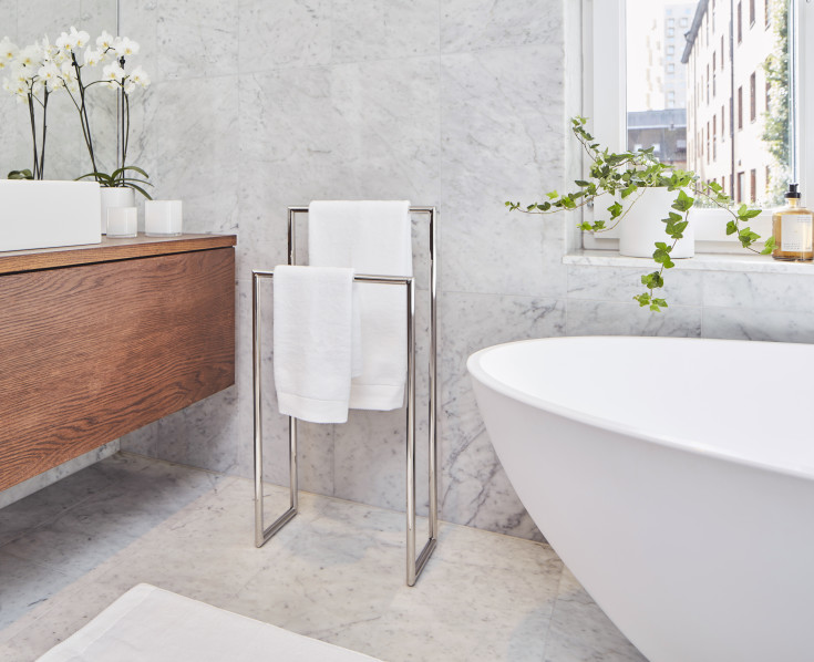 Smedbo håndklædeholde, dobbelt, poleret rustfrit stål