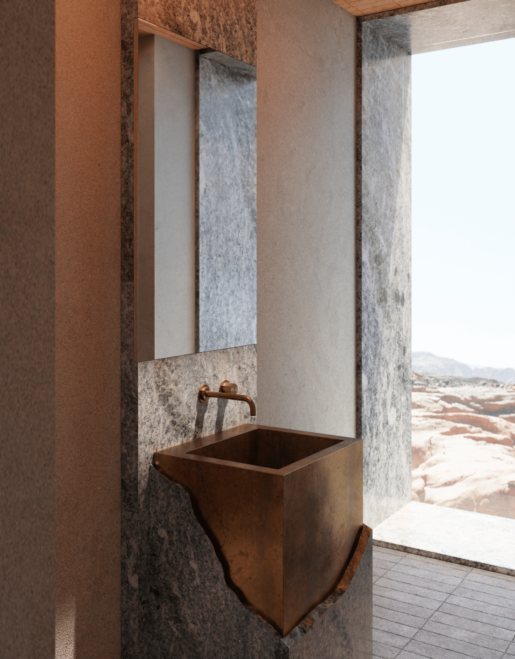 Toni Déca håndvaskarmatur, børstet messing