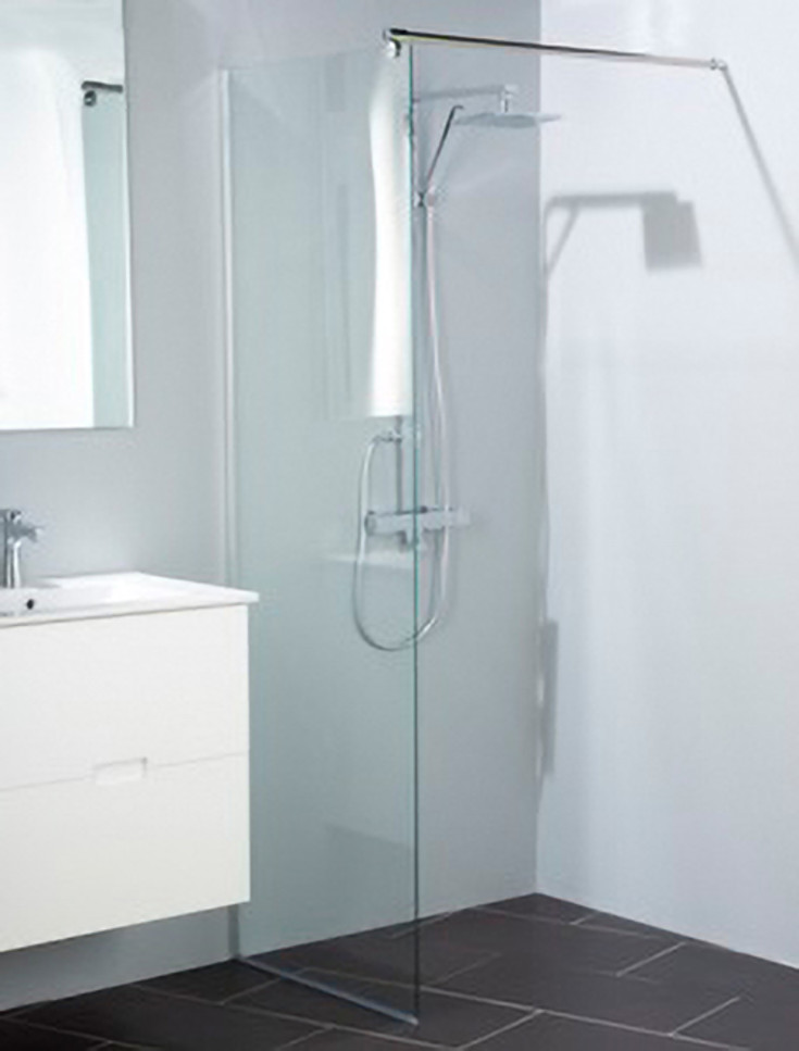 Fontana brusevæg, 80 cm, klart glas, aluminium profil