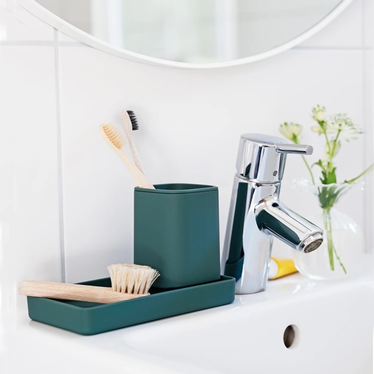 Beslagsboden Satin Square tandkrus, grøn