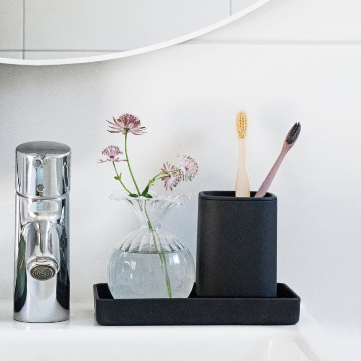 Beslagsboden Satin Square tandkrus, sort