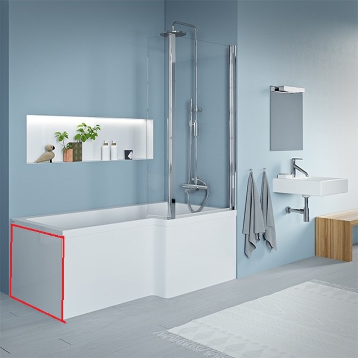 Strømberg Quantum endepanel for dusjkar, 700 x 540 mm