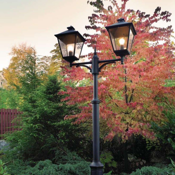 Norlys London 491 stolpelampe, LED max 11W, E27, IP54, sort