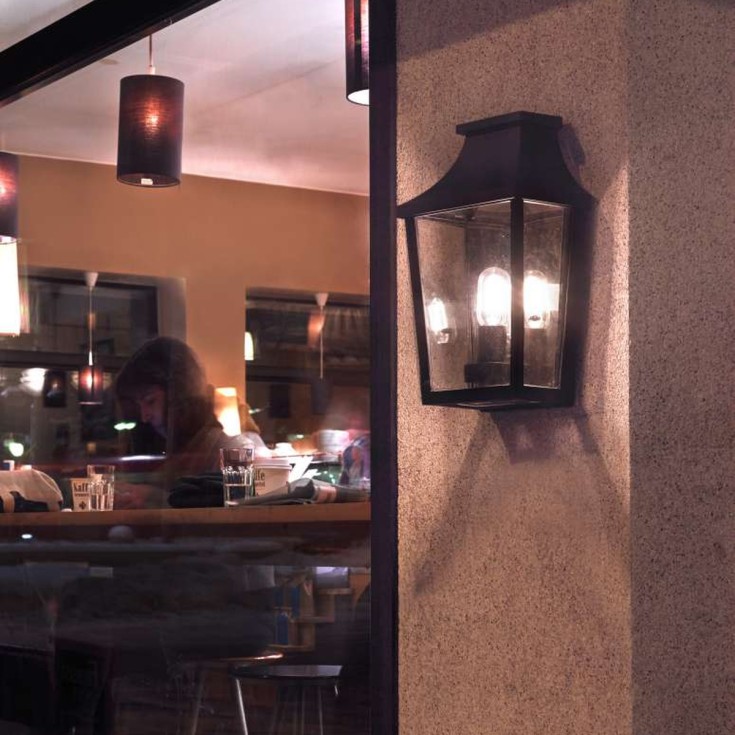 Norlys London 497 vegglampe, LED max 11W, E27, IP54, sort