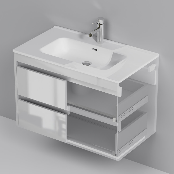 AM.PM Spike møbelpakke, usamlet, 81x49,5 cm, hvithøyglans