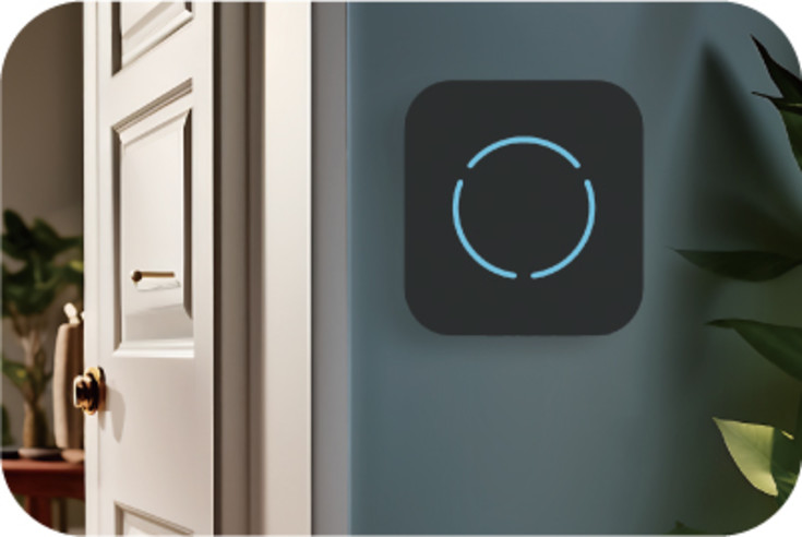 E-LIne Trådløs Dørklokke sæt med blå flash, sort