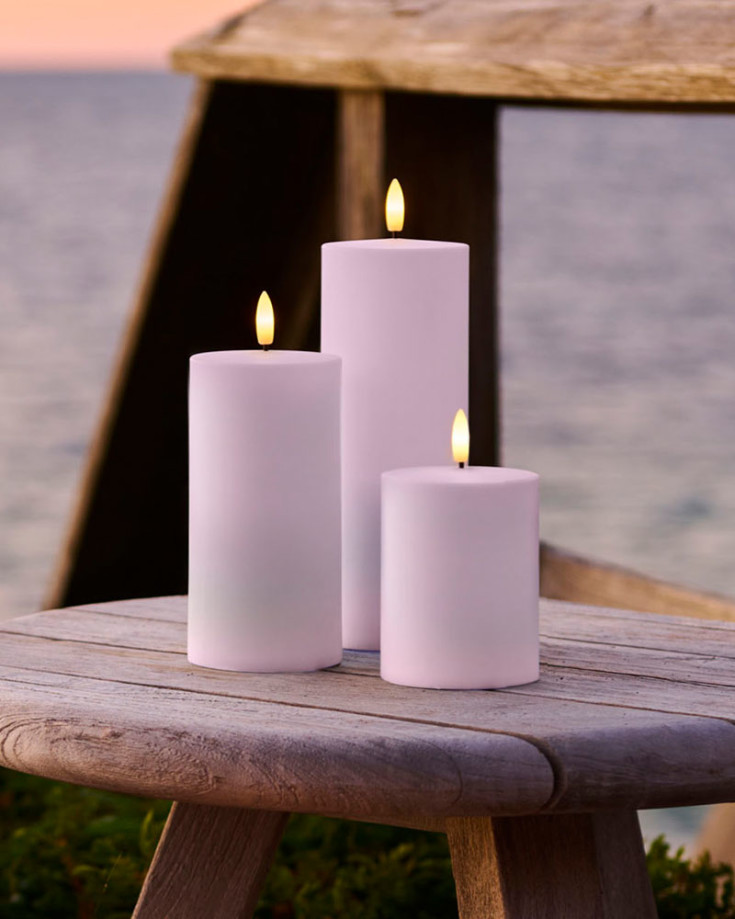 Sirius Sille udendørs LED bloklys, batteri, hvid, 3-pak