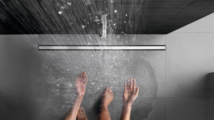 Geberit CleanLine20 afløbsarmatur, 300-900 mm, fri placering, antracit/rustfrit stål