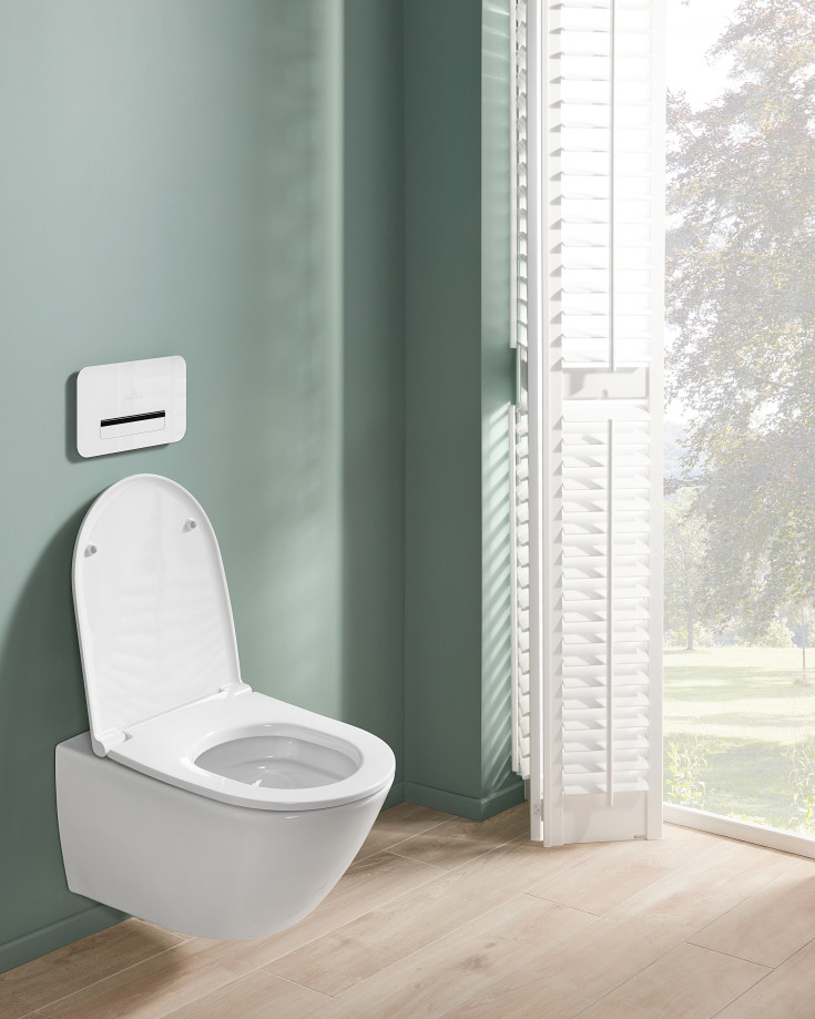 Villeroy & Boch Subway 3.0 vegghengt toalettpakke, uten skyllekant, med CeramicPlus, hvit