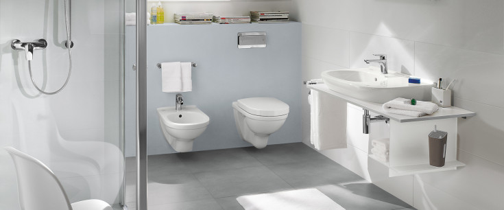 Villeroy & Boch O.Novo væghængt toilet, rengøringsvenlig, hvid