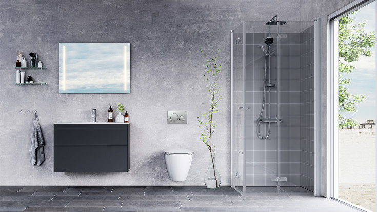 Geberit Sigma 20 Round betjeningsplade, krom/mat krom