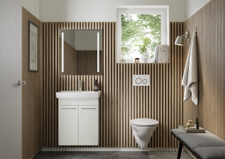 Geberit Sigma 20 Round betjeningsplate, hvit/gull