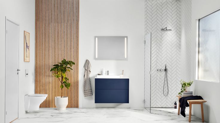 Geberit Sigma 50 Square betjeningsplade, hvid/sort krom