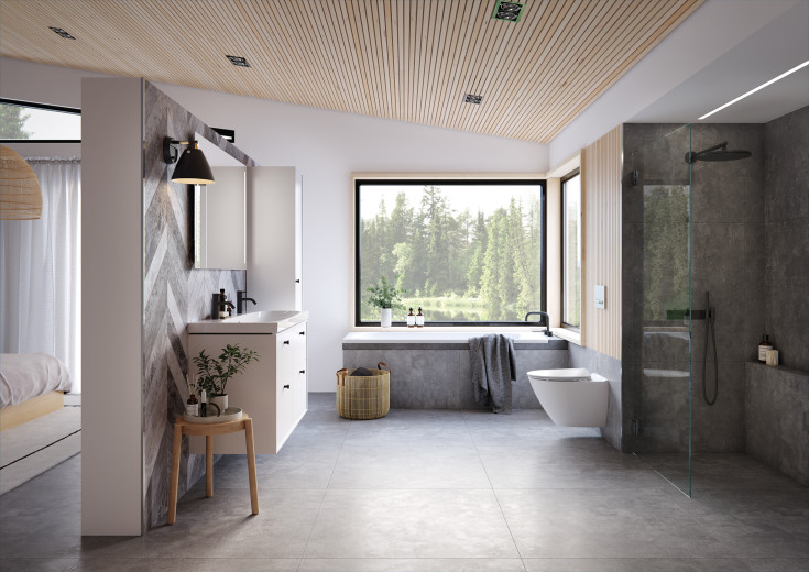Geberit Sigma 50 Square spolplatta, vit/krom