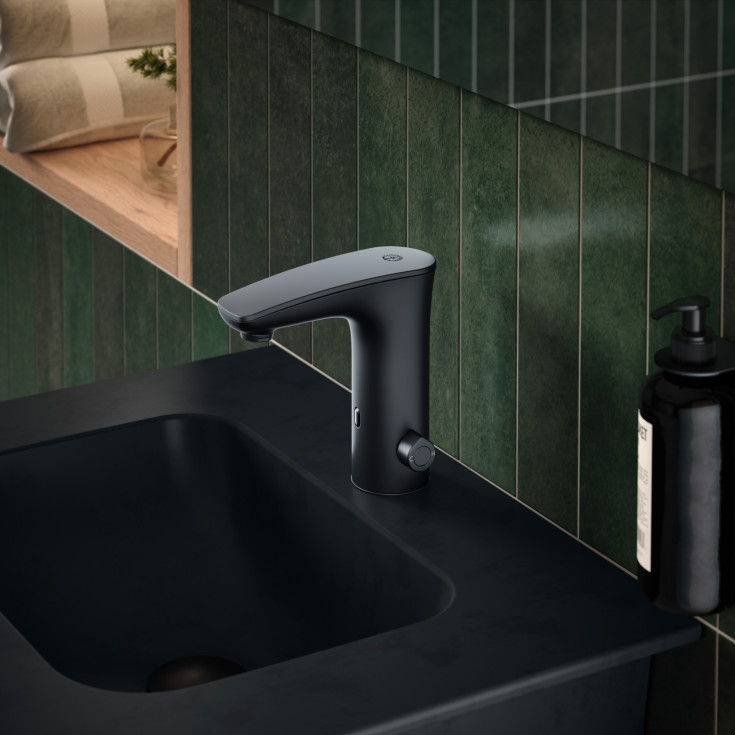 Gustavsberg Sensoric 1.0 servantbatteri, berøringsfri, sort