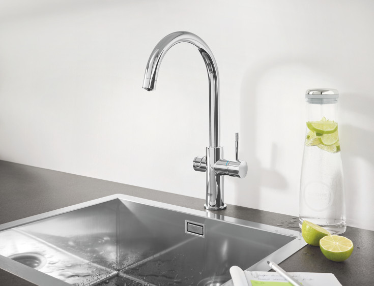 Grohe Blue Home köksblandare, kylt vatten, kolsyrat vatten, krom
