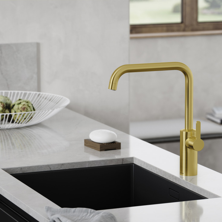 Damixa Silhouet køkkenarmatur, børstet messing