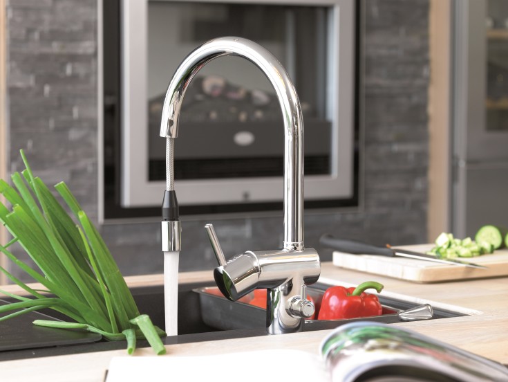 Damixa Osier køkkenarmatur, udtrækstud, krom