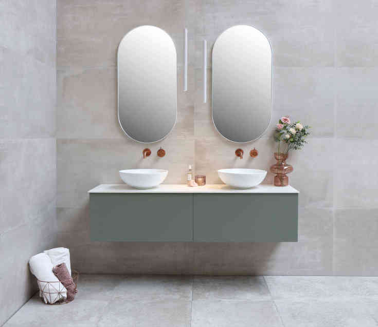 Sanibell Ink SP21 spejl med lys, dæmpbar, dugfri, hvid, 60x120 cm