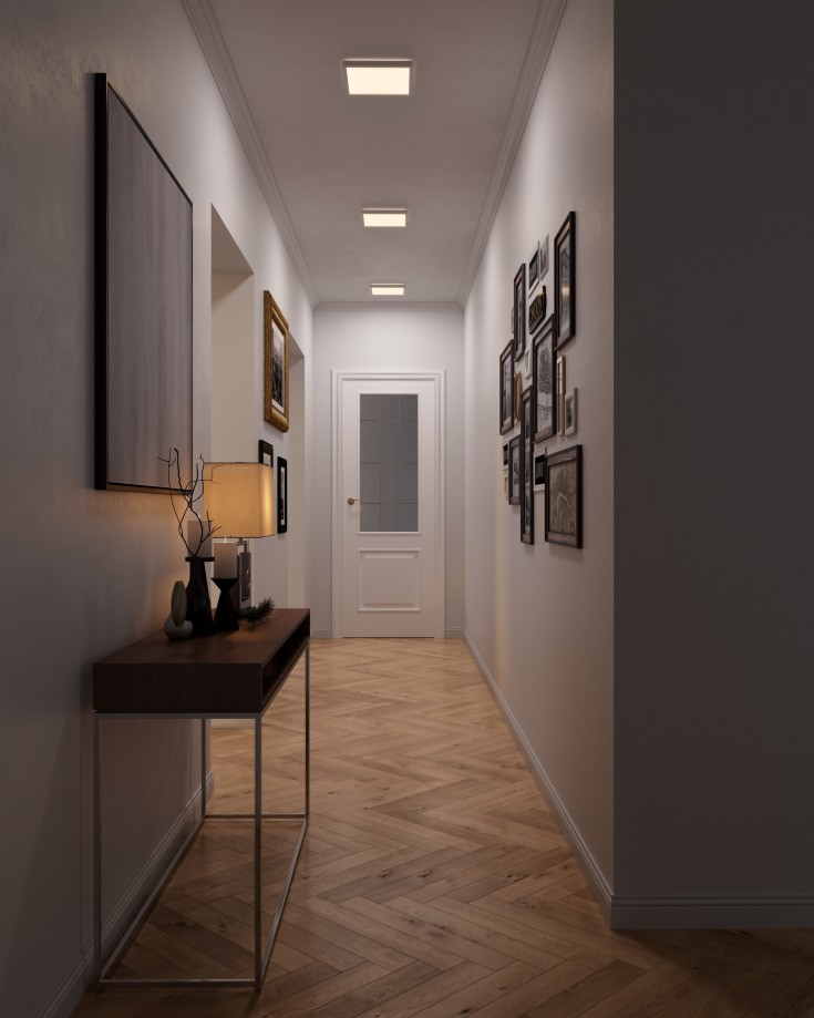 Nordlux Oja Square loftlampe, justerbar lysfarve, nikkel