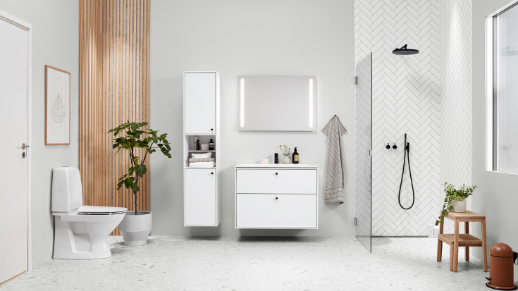 Loevschall Godhavn spejl med lys, 120x85 cm