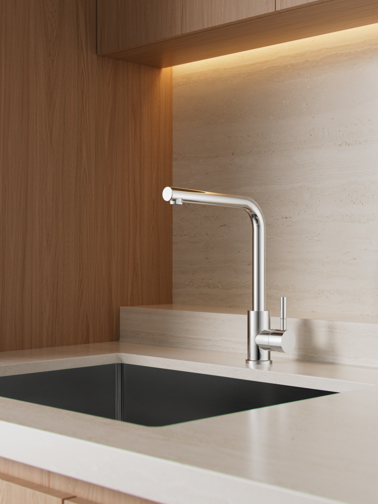 Zen Sanitary köksblandare, rostfritt stål
