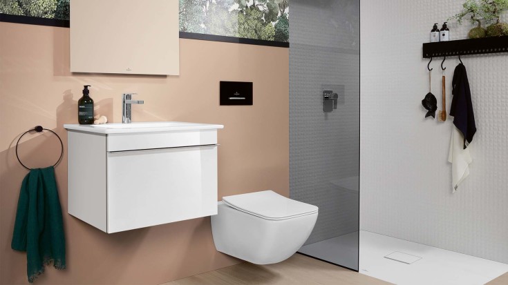 Villeroy & Boch Venticello væghængt toilet, uden skyllekant, rengøringsvenlig, hvid